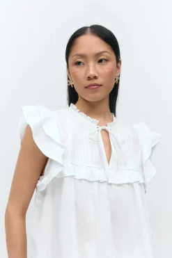 Poplin frill top