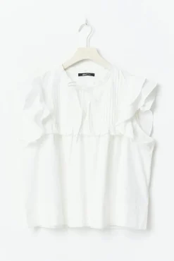 Poplin frill top