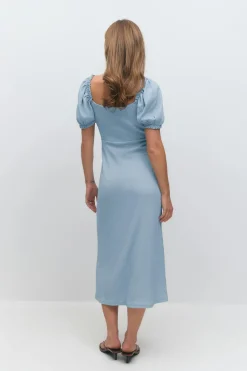 Puff sleeve midi dress