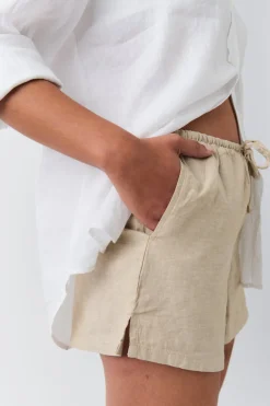 Relaxed linen blend shorts