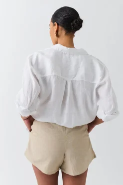 Relaxed linen blend shorts