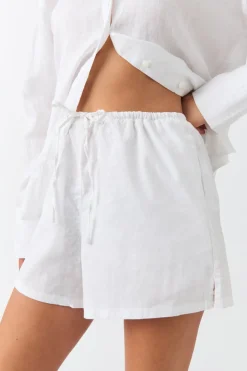 Relaxed linen blend shorts