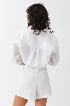 Relaxed linen blend shorts