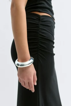Ruched maxi skirt