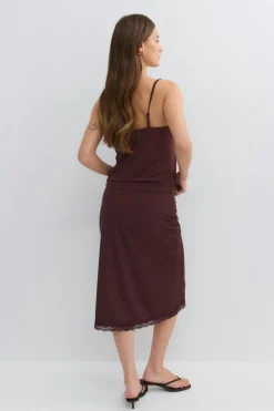 90s midi lace detail skirt