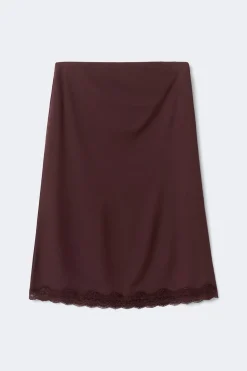 90s midi lace detail skirt
