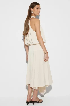 Satin asymmetric skirt