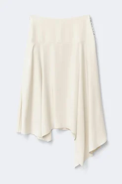Satin asymmetric skirt