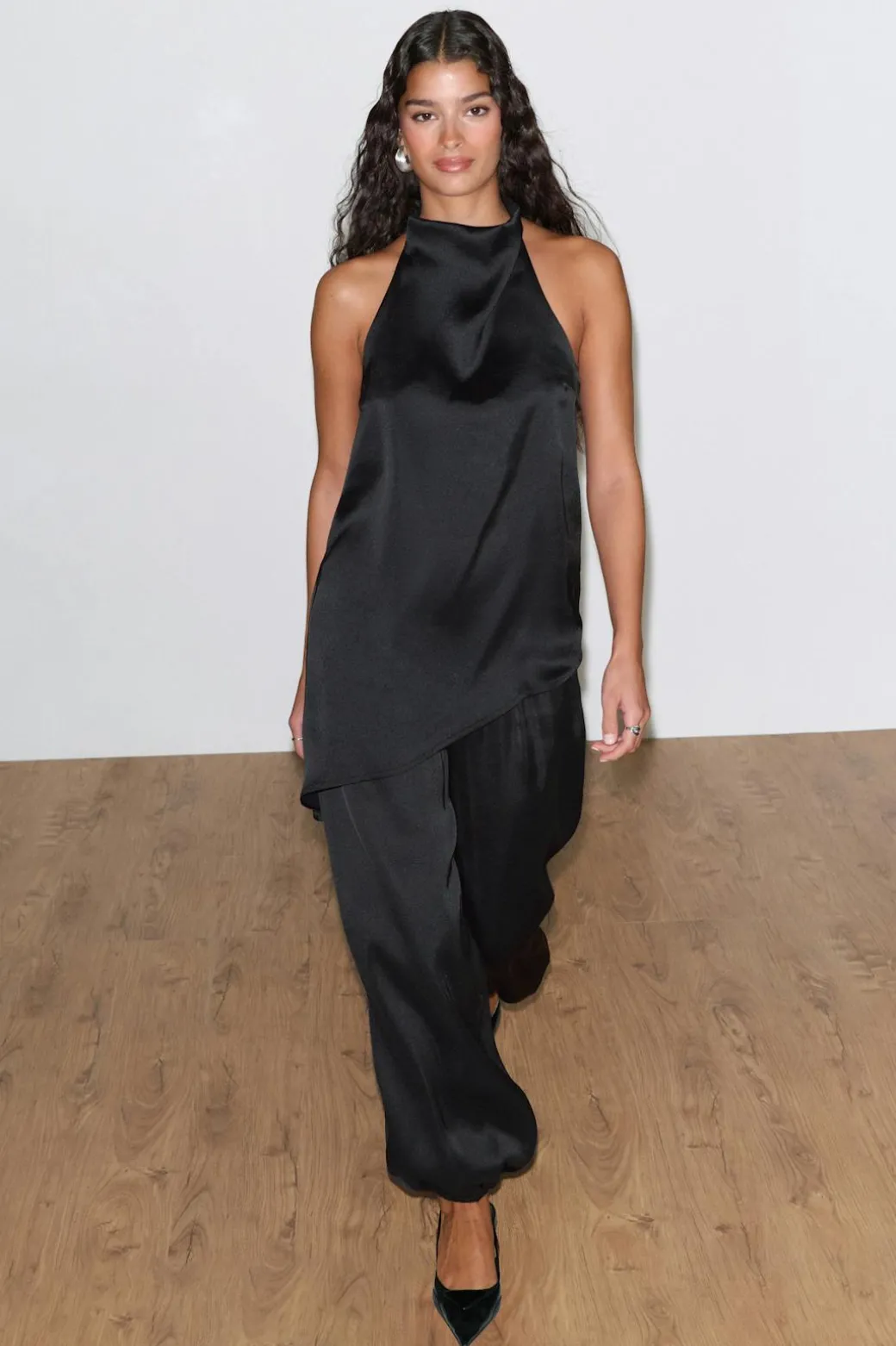Satin balloon trousers
