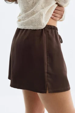 Satin drawstring shorts