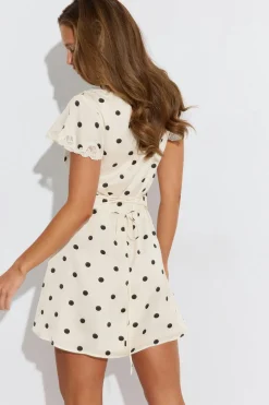 Satin lace mini dress
