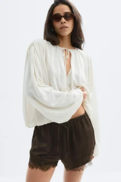 Satin lace shorts
