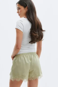 Satin lace shorts