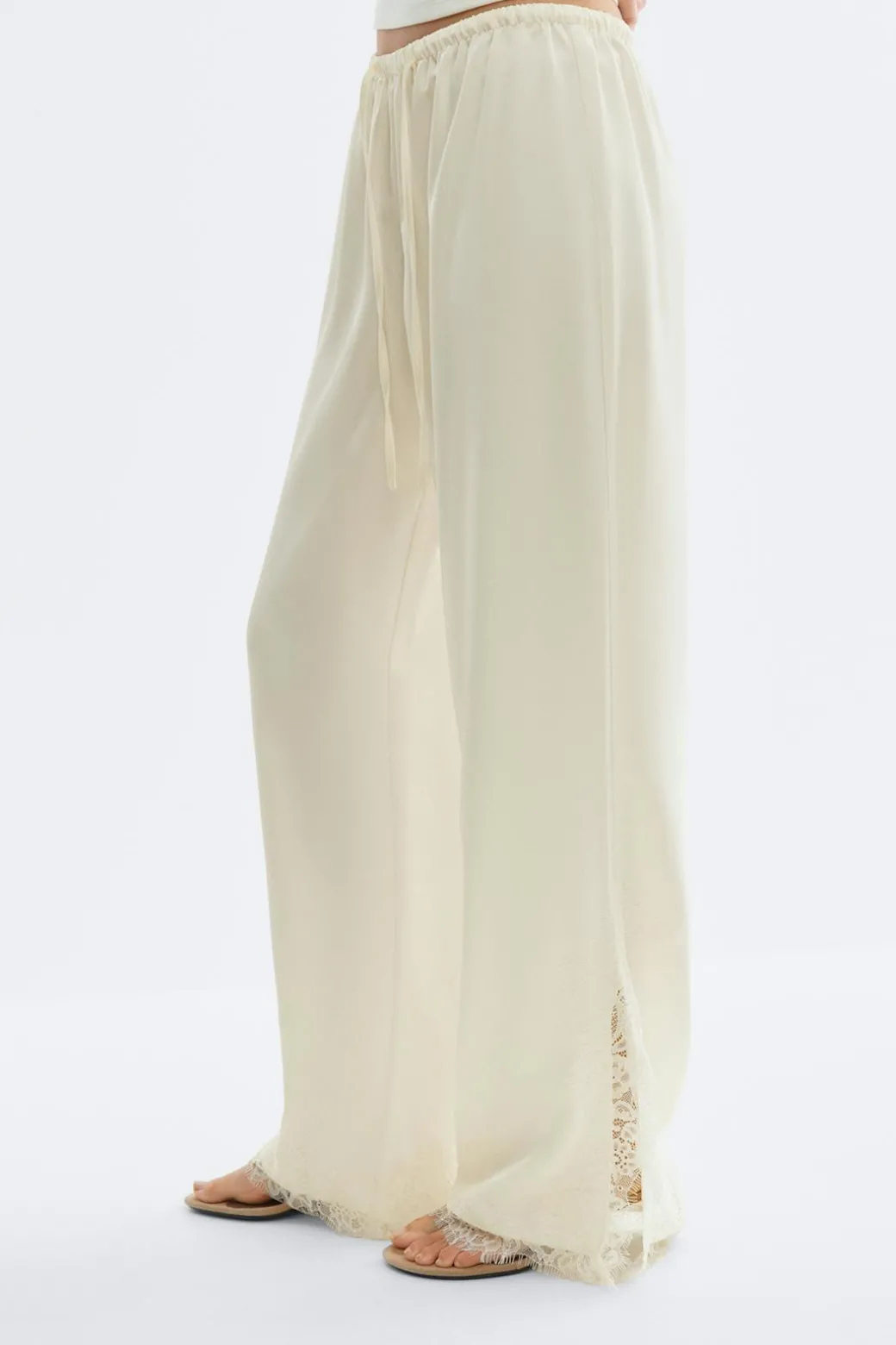 Satin lace trousers