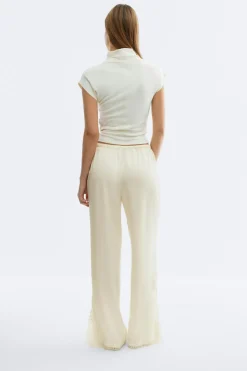 Satin lace trousers
