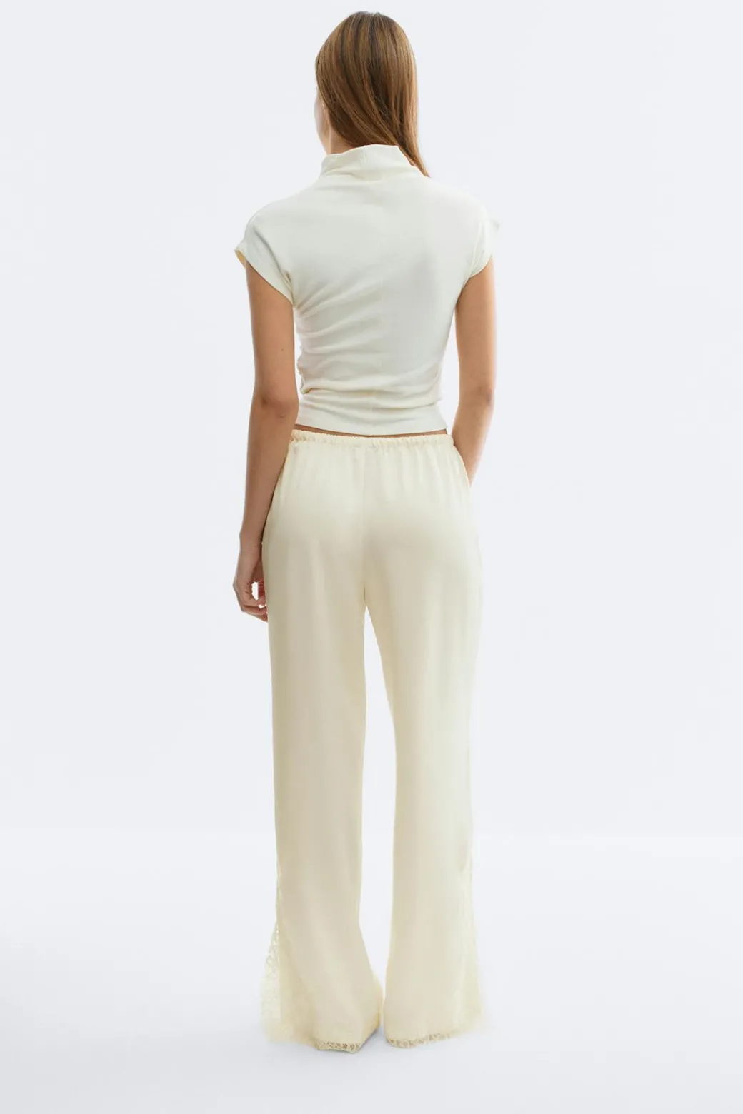 Satin lace trousers
