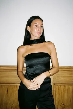 Satin scarf top