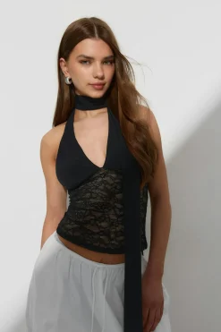 Scarf halterneck top