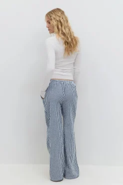 Seersucker gingham trousers