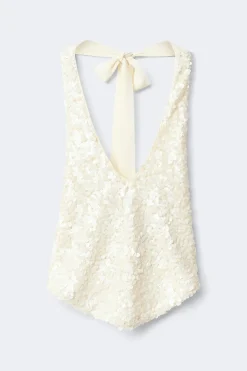 Sequin halterneck top