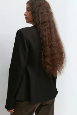 Shaped high neck blazer