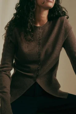 Shaped knitted wool cardigan