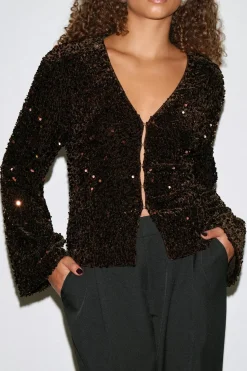 Shaped sequin top