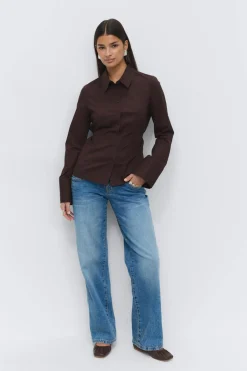 Shaped tie blouse