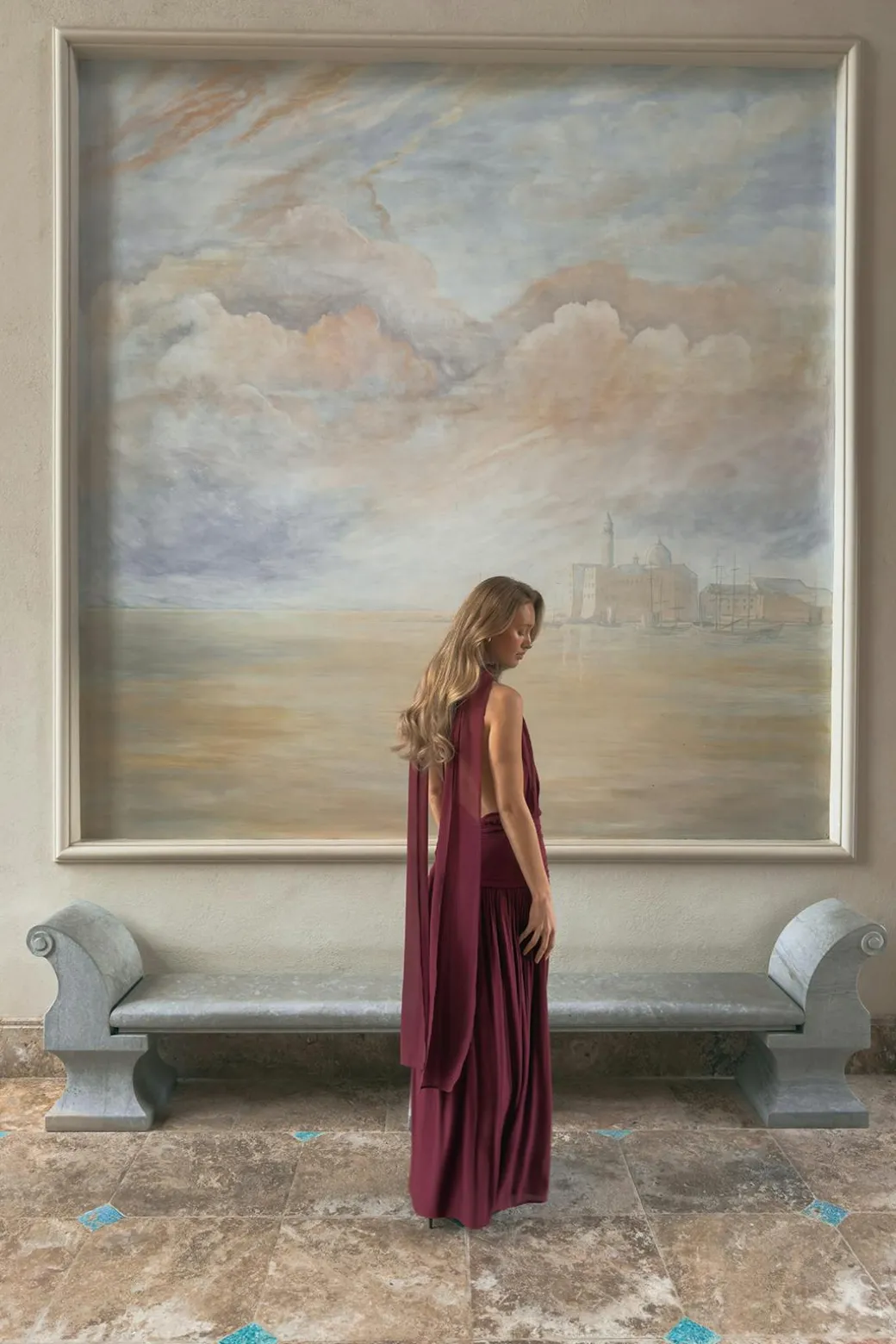 Shawl maxi dress