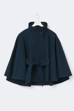 Short cape trench jacket