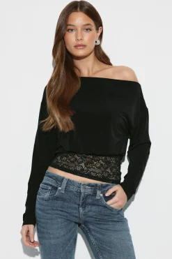 Slouchy lace top