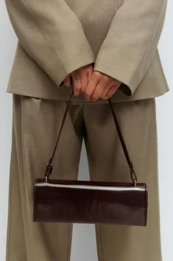 Small patent shoulder bag