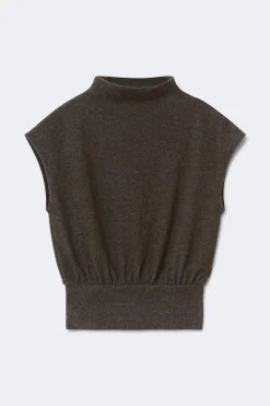 Soft funnel neck top
