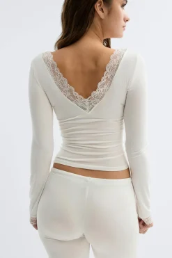 Soft lace loungewear top