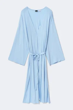 Soft slit loungewear robe