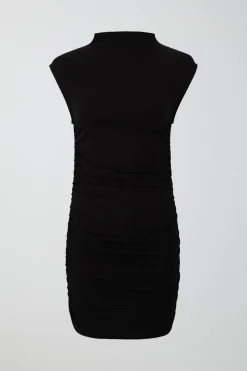 Soft touch funnel neck dress