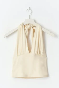 Soft touch halterneck top