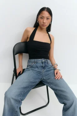 Soft touch halterneck top