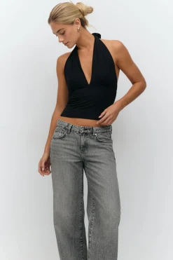 Soft touch halterneck top