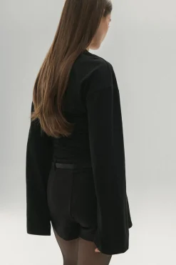 Soft touch wide sleeve top