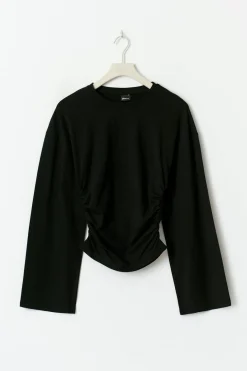Soft touch wide sleeve top