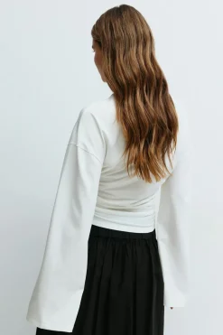 Soft touch wide sleeve top