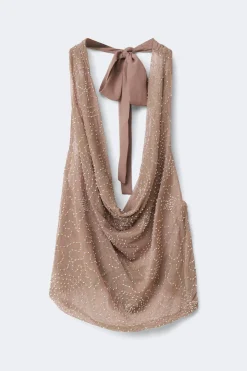 Sparkle cowlneck top