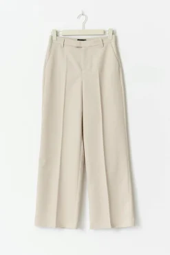 Straight twill trousers