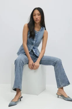 Tailored denim vest