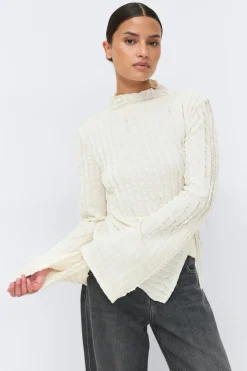 Textured tie detail top