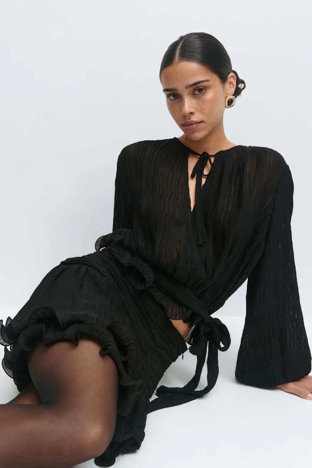 Tie blouse
