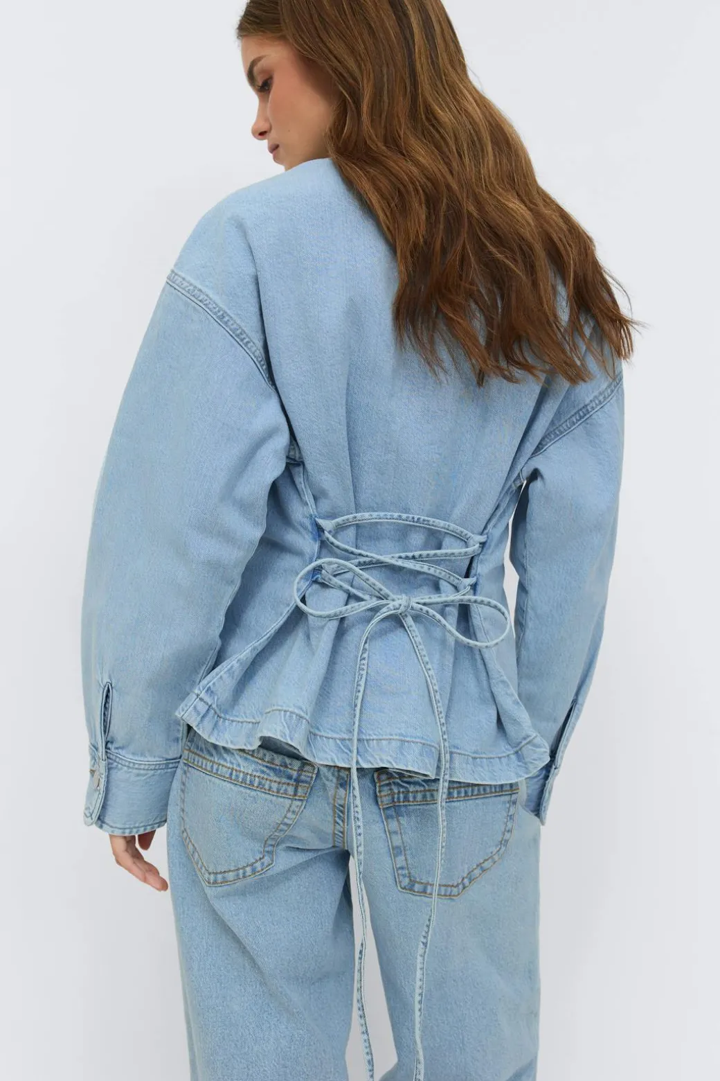 Tie denim shirt