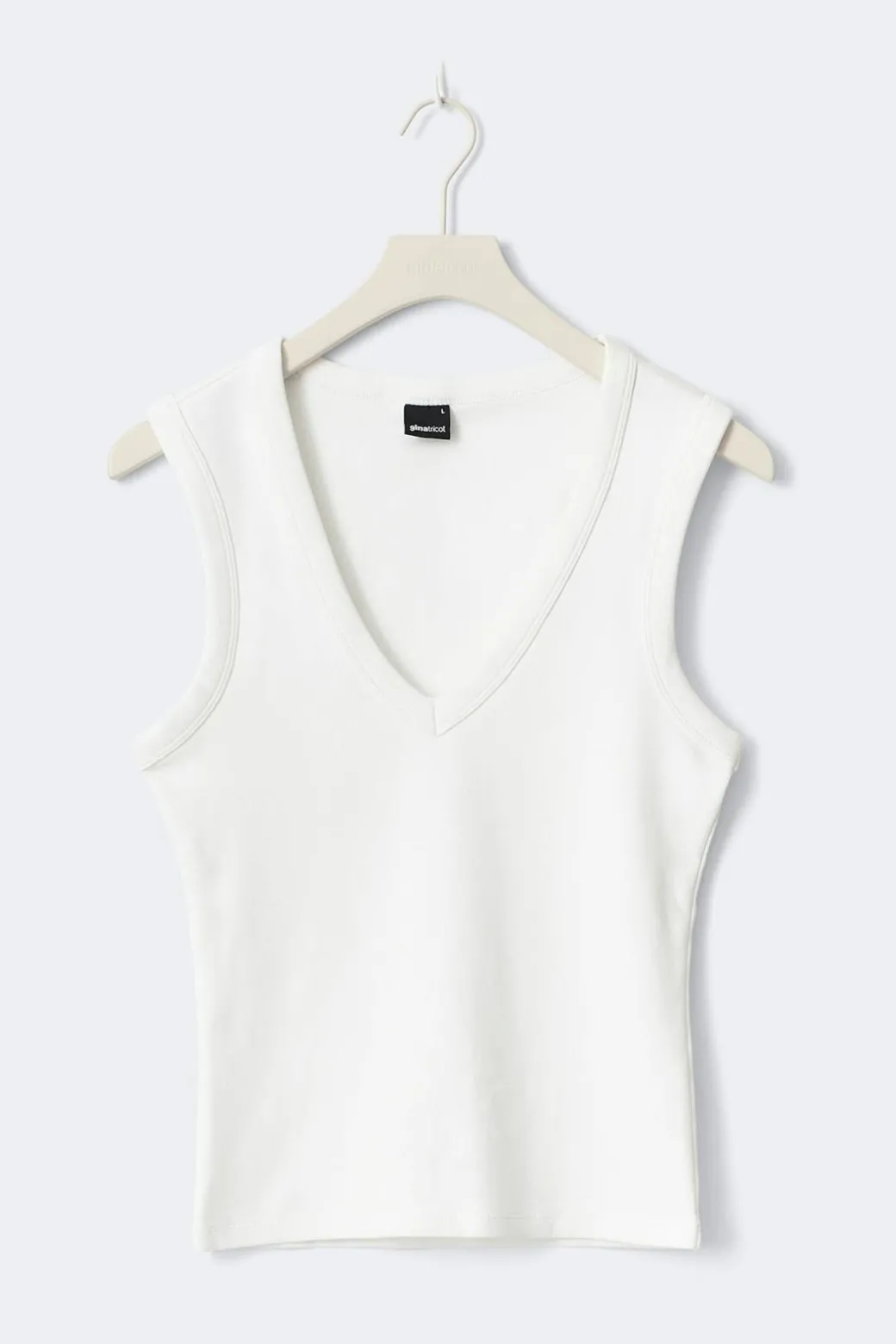Tight v-neck rib tank