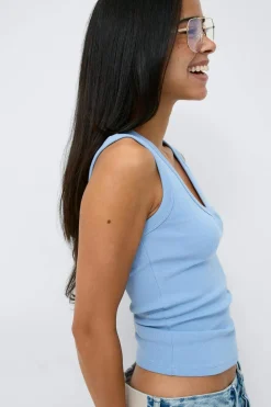 Tight v-neck rib tank